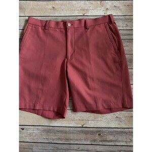 Peter Millar Shorts Mens 34 Coral Crown Sport Golf Stealth Performance Stretch